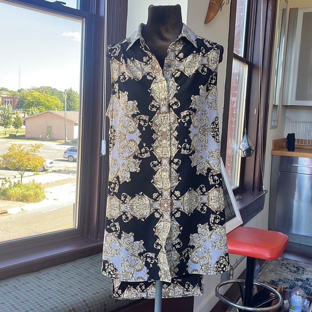 Gold and Black blouse